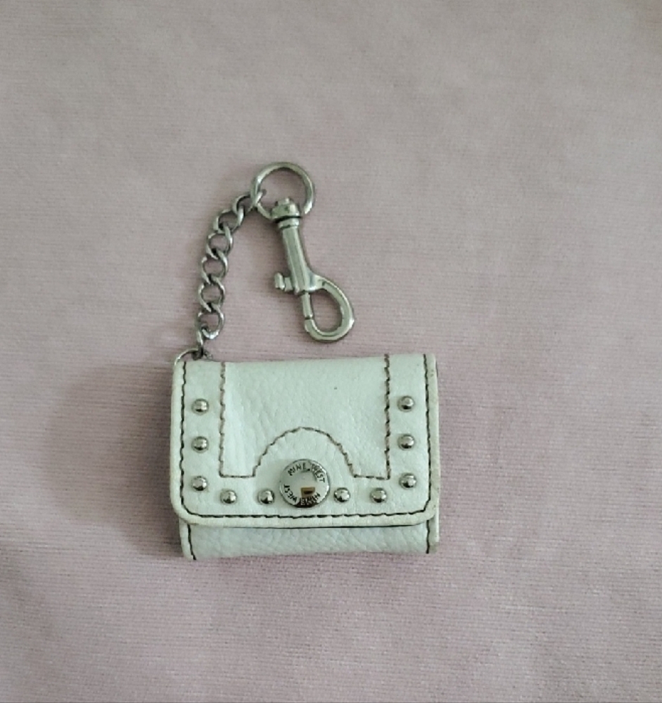 Nine West White Mini Bag Keychain